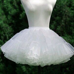 White mini petticoat skirt